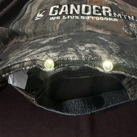 Gander Mtn Hat Cap Strap Back Camo LED Lighted Brim Hunting Embroidered Mens - Picture 7 of 11